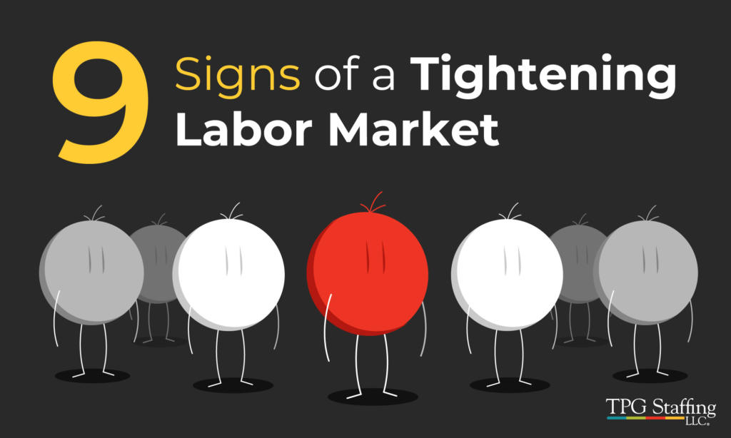 illustration using balloons to symbolize the nine signs of tightening labor marketing