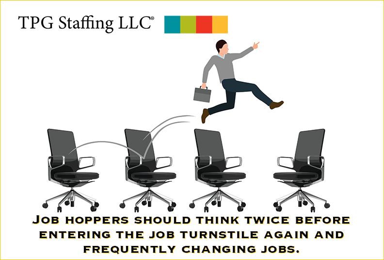 job hopping businessman with briefcase hops from one chair to another